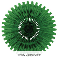 12 Pack Bulk Party Tissue Fan - green