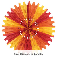 12 Pack Bulk Thanksgiving Tissue Fan - golden-yellow - orange - red