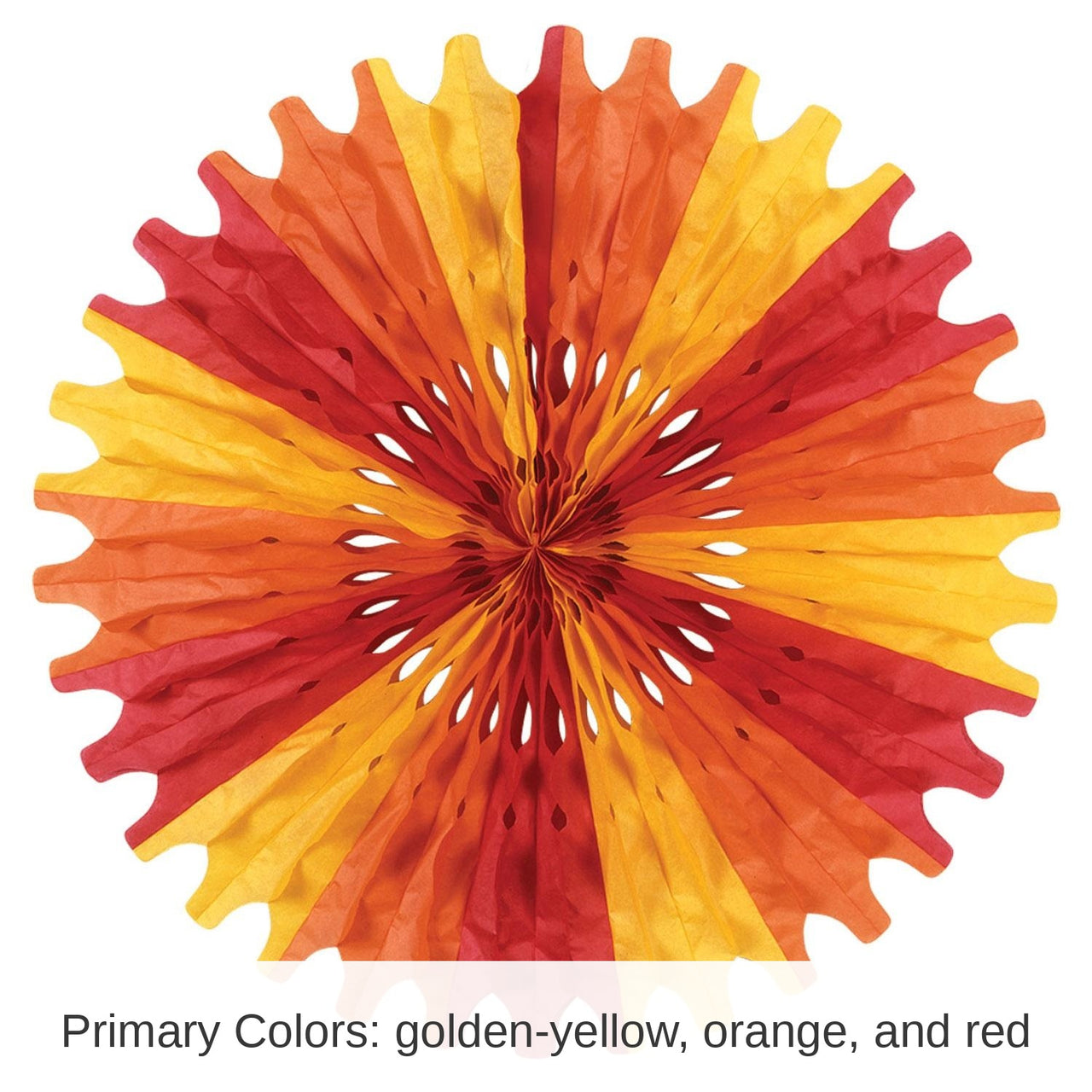 12 Pack Bulk Thanksgiving Tissue Fan - golden-yellow - orange - red