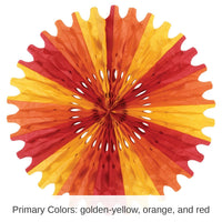 12 Pack Bulk Thanksgiving Tissue Fan - golden-yellow - orange - red