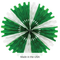 12 Pack Bulk St. Patrick's Day Tissue Fan - green/white