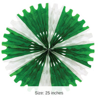 12 Pack Bulk St. Patrick's Day Tissue Fan - green/white