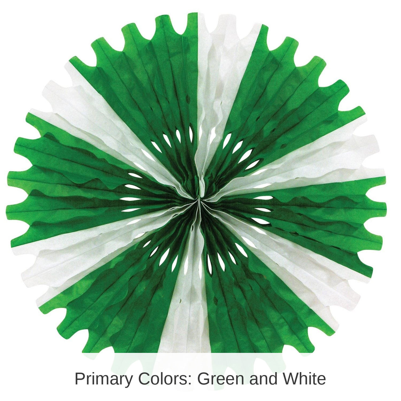 12 Pack Bulk St. Patrick's Day Tissue Fan - green/white