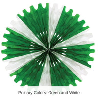 12 Pack Bulk St. Patrick's Day Tissue Fan - green/white
