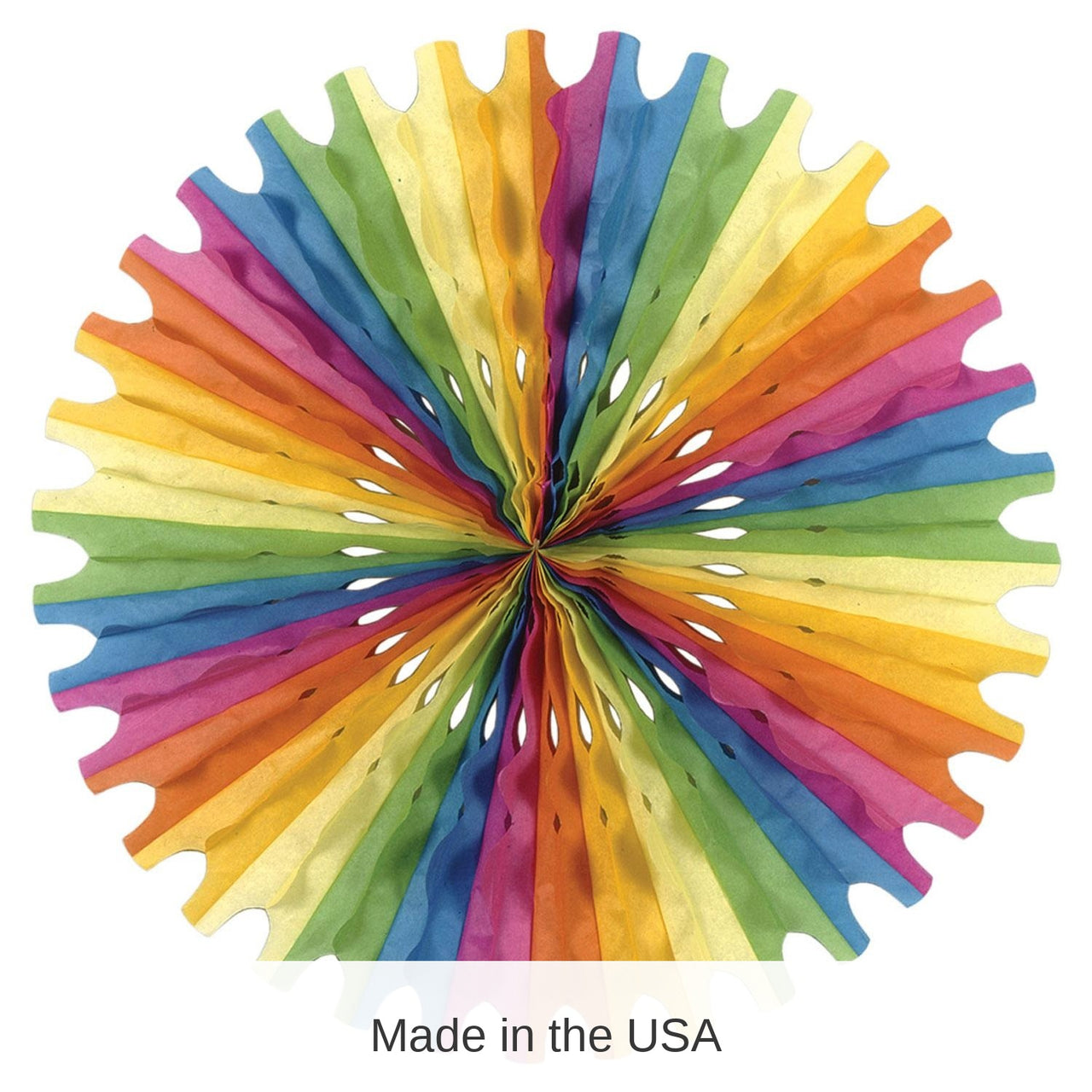 12 Pack Bulk Party Tissue Fan - multi-color