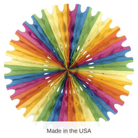 12 Pack Bulk Party Tissue Fan - multi-color