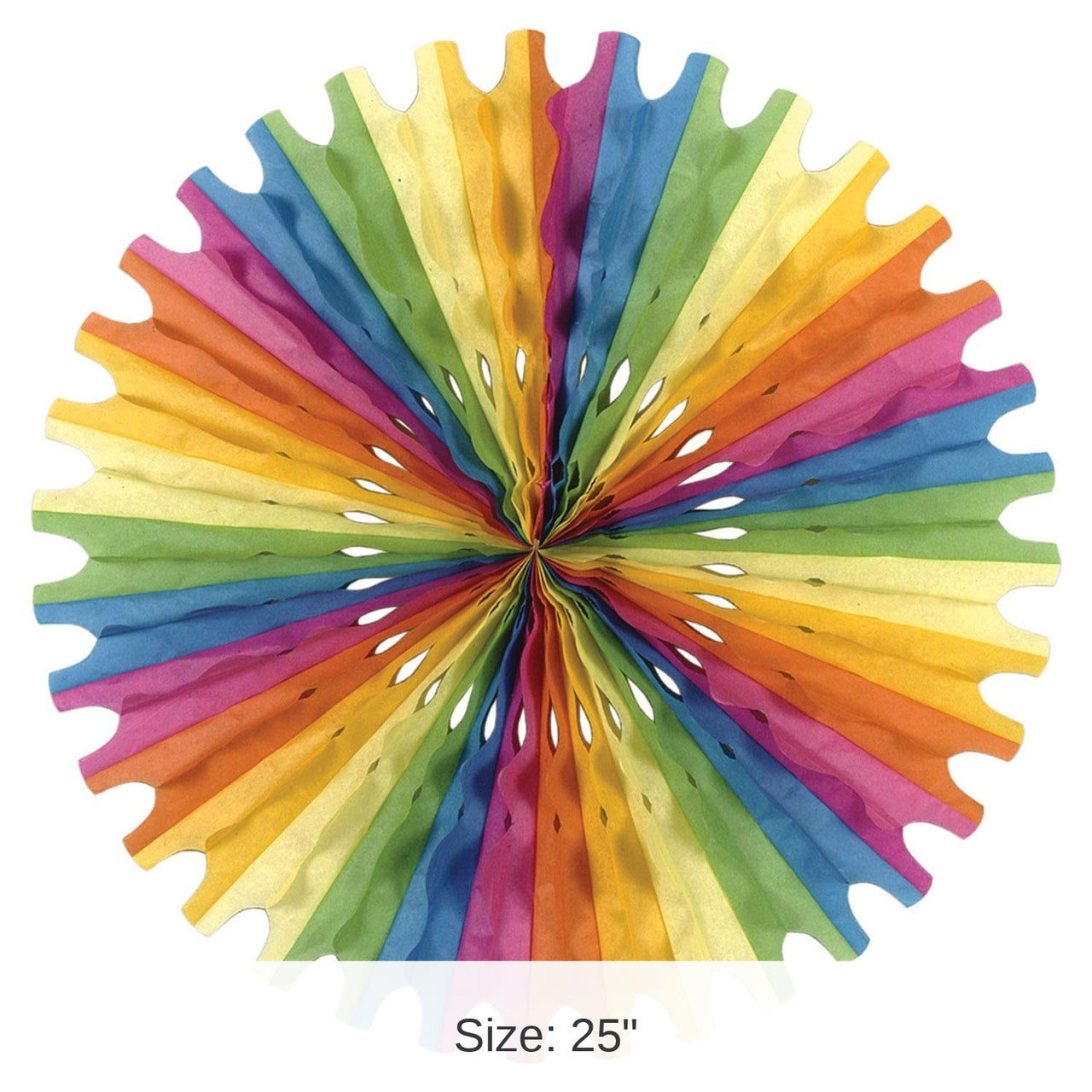 12 Pack Bulk Party Tissue Fan - multi-color