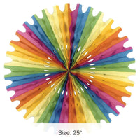 12 Pack Bulk Party Tissue Fan - multi-color