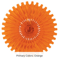 12 Pack Bulk Party Tissue Fan - orange