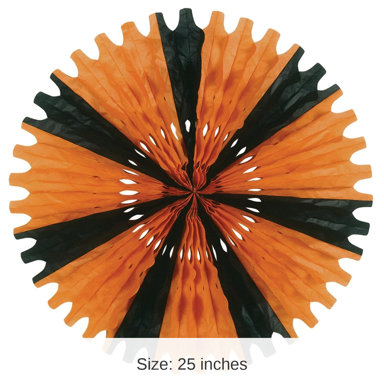 12 Pack Bulk Halloween Tissue Fan - orange/black