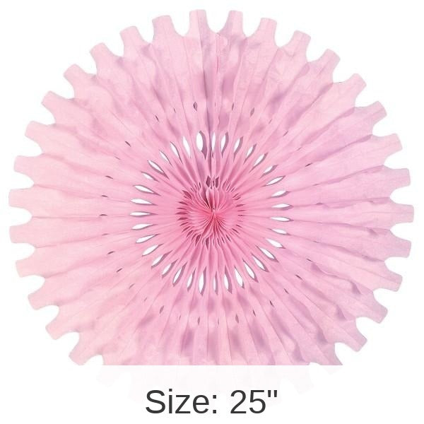 12 Pack Bulk Party Tissue Fan - pink