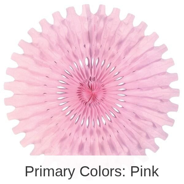 12 Pack Bulk Party Tissue Fan - pink
