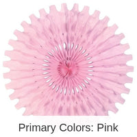 12 Pack Bulk Party Tissue Fan - pink