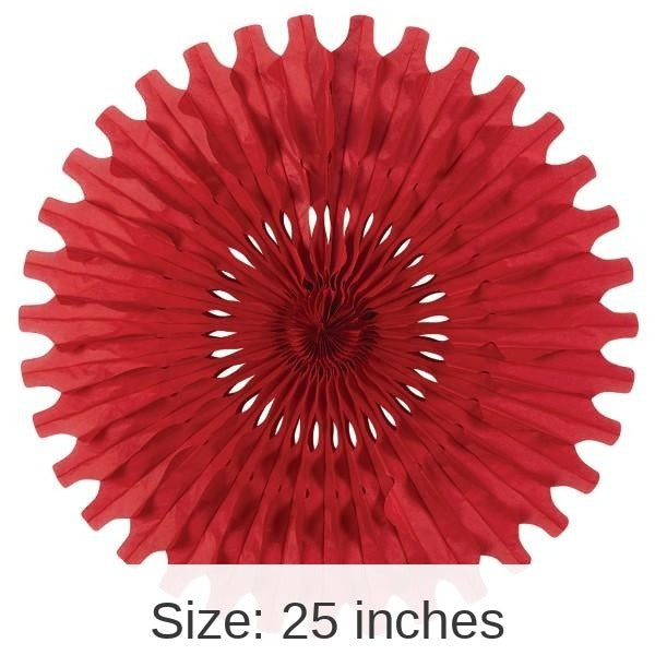 12 Pack Bulk Party Tissue Fan - red