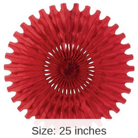 12 Pack Bulk Party Tissue Fan - red