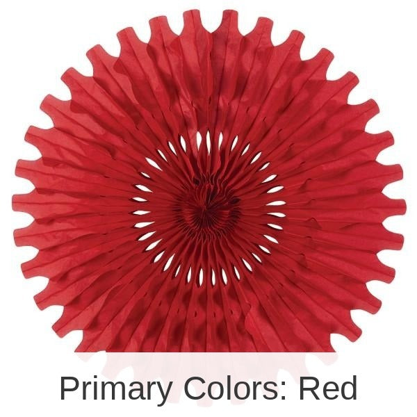 12 Pack Bulk Party Tissue Fan - red