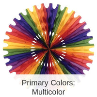 12 Pack Bulk Party Tissue Fan - rainbow