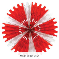 12 Pack Bulk Valentine's Day Tissue Fan - red/white