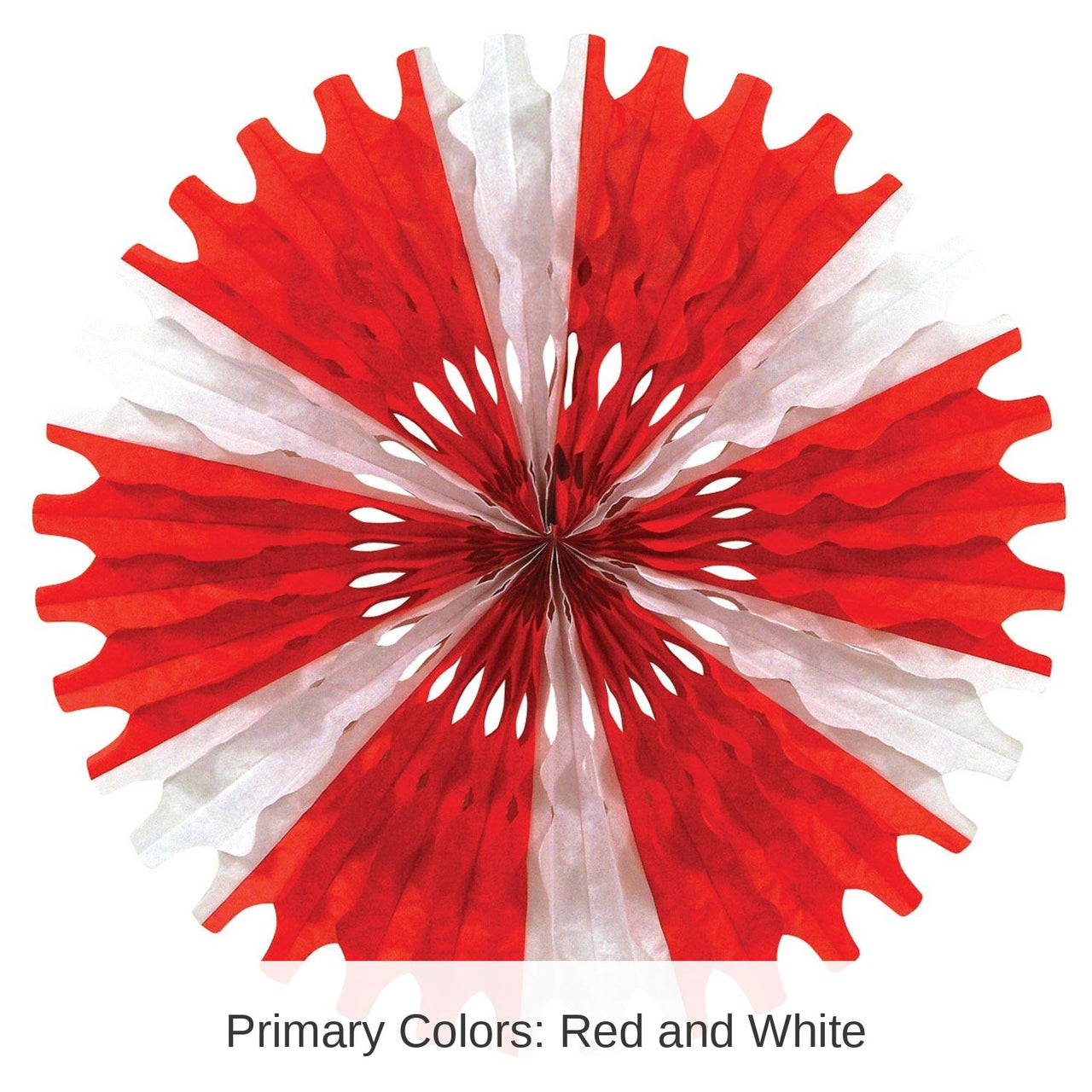 12 Pack Bulk Valentine's Day Tissue Fan - red/white