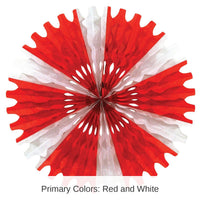 12 Pack Bulk Valentine's Day Tissue Fan - red/white