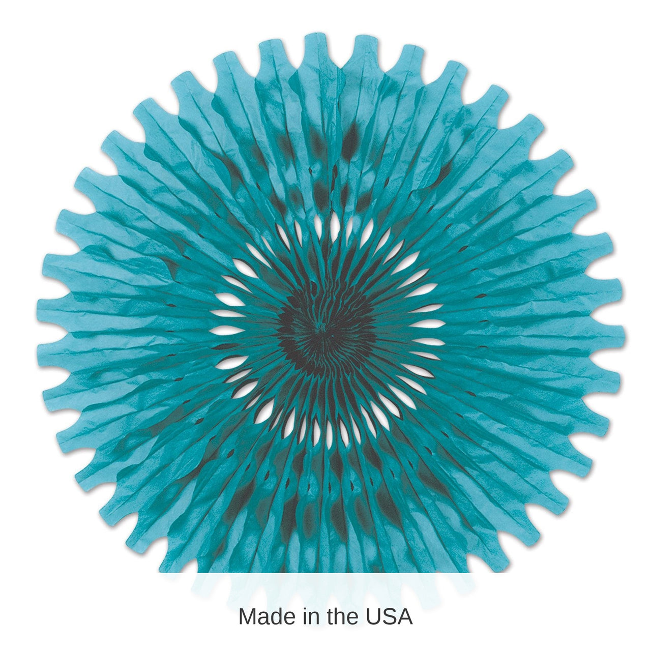 12 Pack Bulk Party Tissue Fan - turquoise