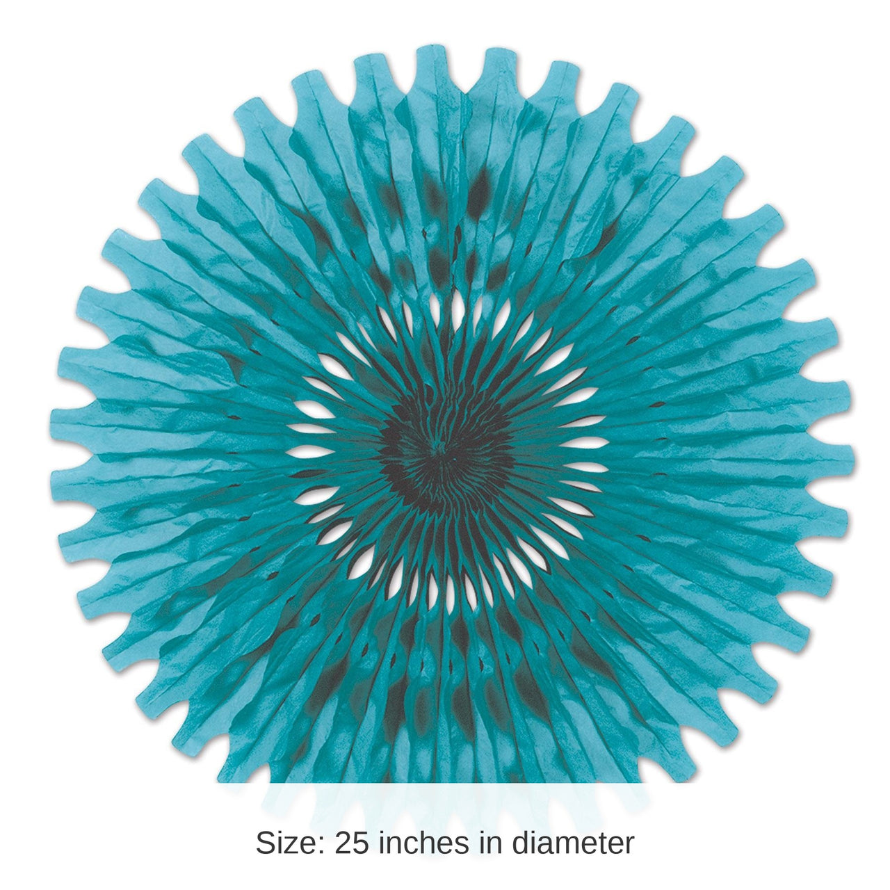 12 Pack Bulk Party Tissue Fan - turquoise