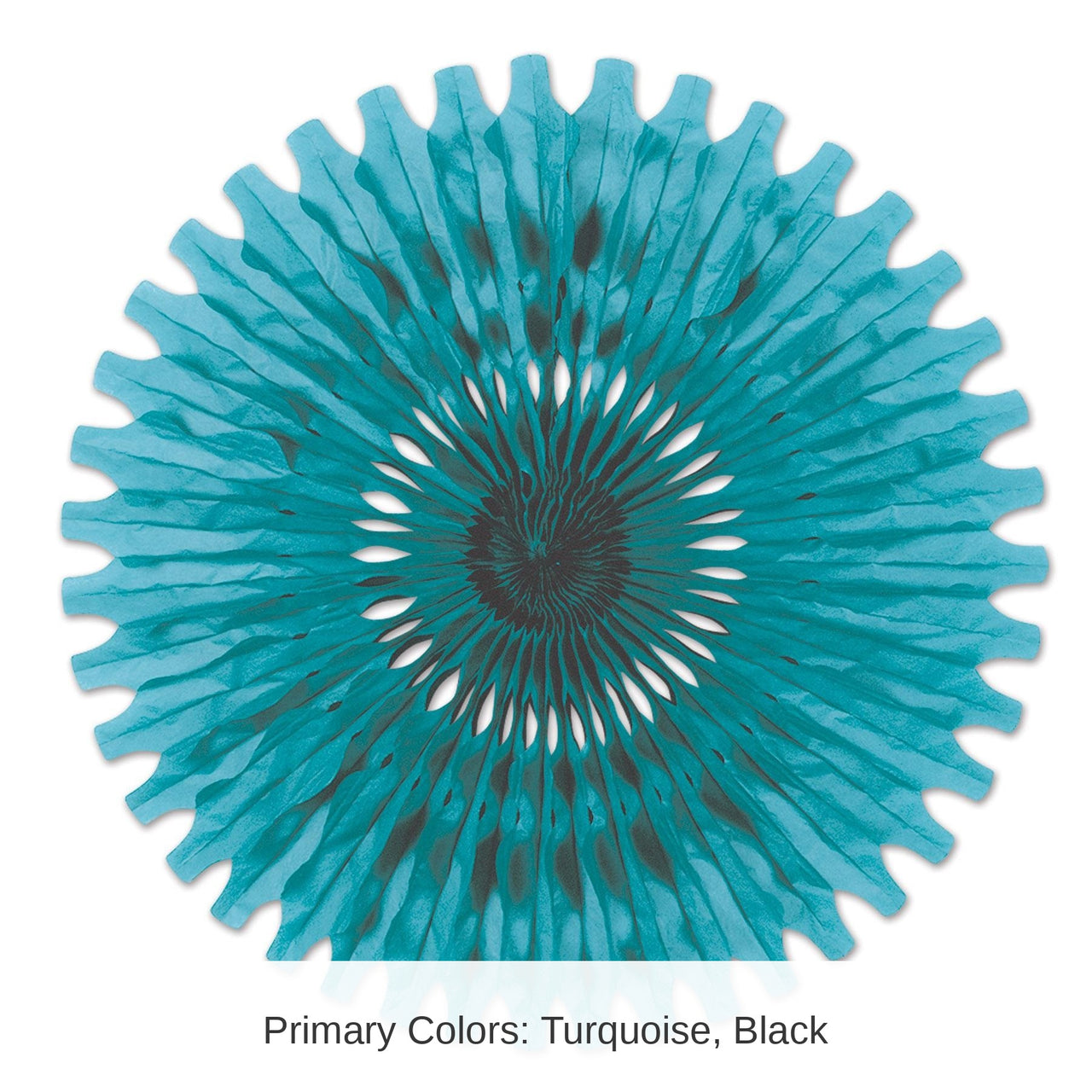 12 Pack Bulk Party Tissue Fan - turquoise