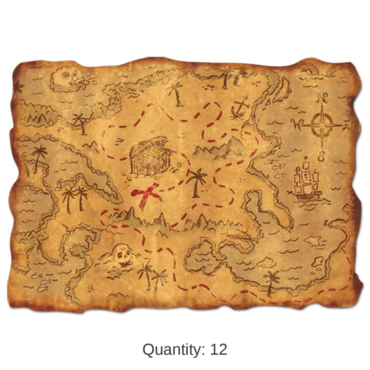 12 Pack Bulk Plastic Treasure Party Map