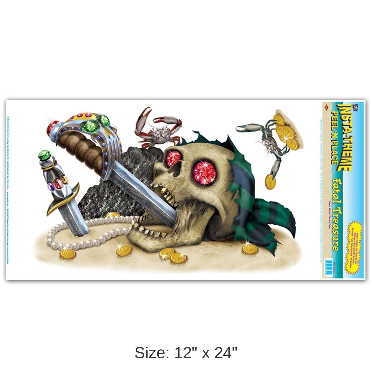 12 Pack Bulk Fatal Treasure Party Peel 'N Place Clings