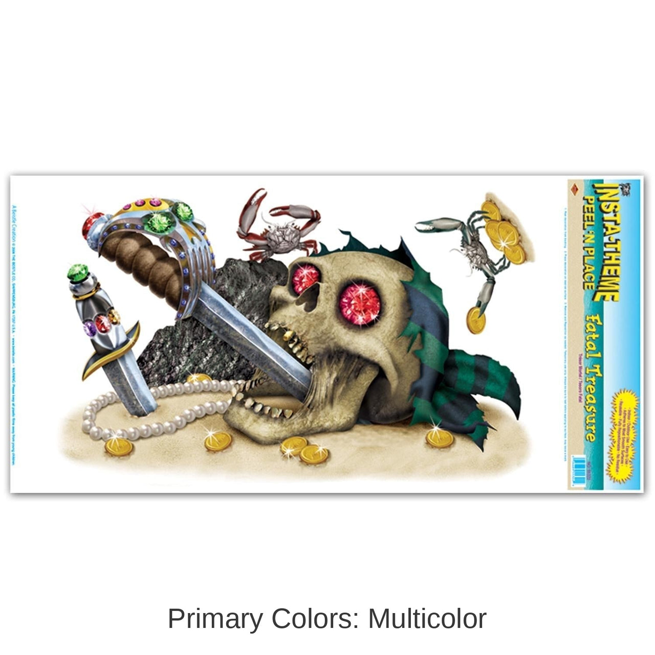 12 Pack Bulk Fatal Treasure Party Peel 'N Place Clings