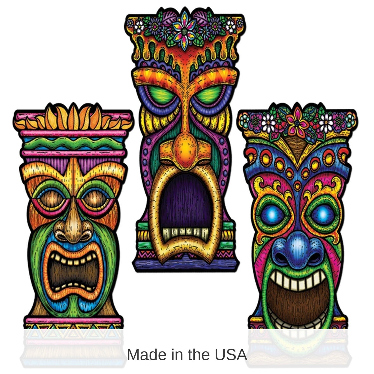 24 Pack Bulk Luau Party Tiki Cutouts