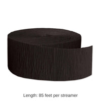 12 Pack Bulk FR Party Festive Crepe Streamer - black