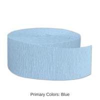 12 Pack Bulk FR Festive Party Crepe Streamer - Light blue