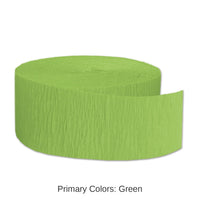 12 Pack Bulk FR Party Festive Crepe Streamer - Light green