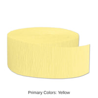 12 Pack Bulk FR Party Festive Crepe Streamer - yellow