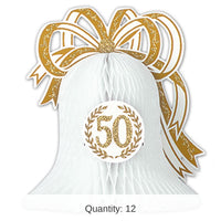 12 Pack Bulk 50th Anniversary Centerpiece- Wedding Bell