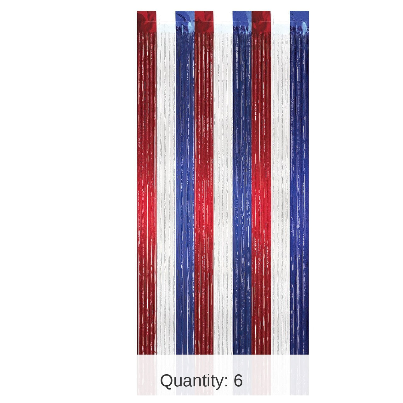 6 Pack Bulk 1-Ply Gleam 'N Party Curtain - red - white - blue