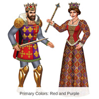 12 Pack Bulk Jointed Medieval Royal King & Queen Decorations