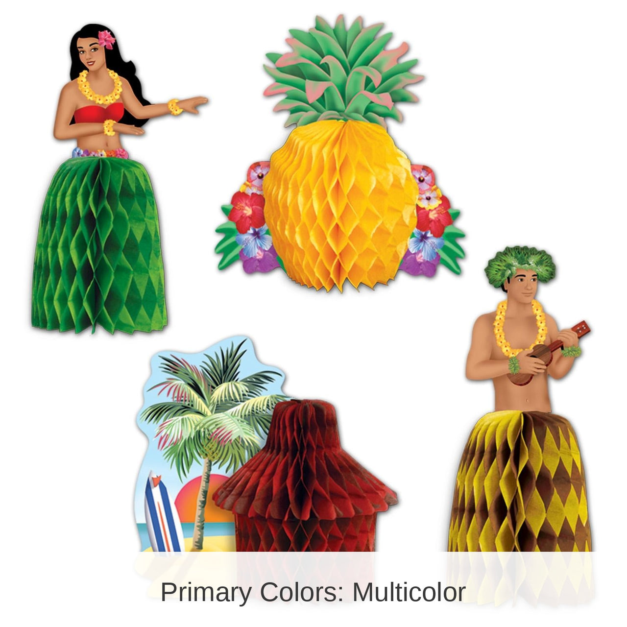 48 Pack Bulk Luau Mini Centerpieces