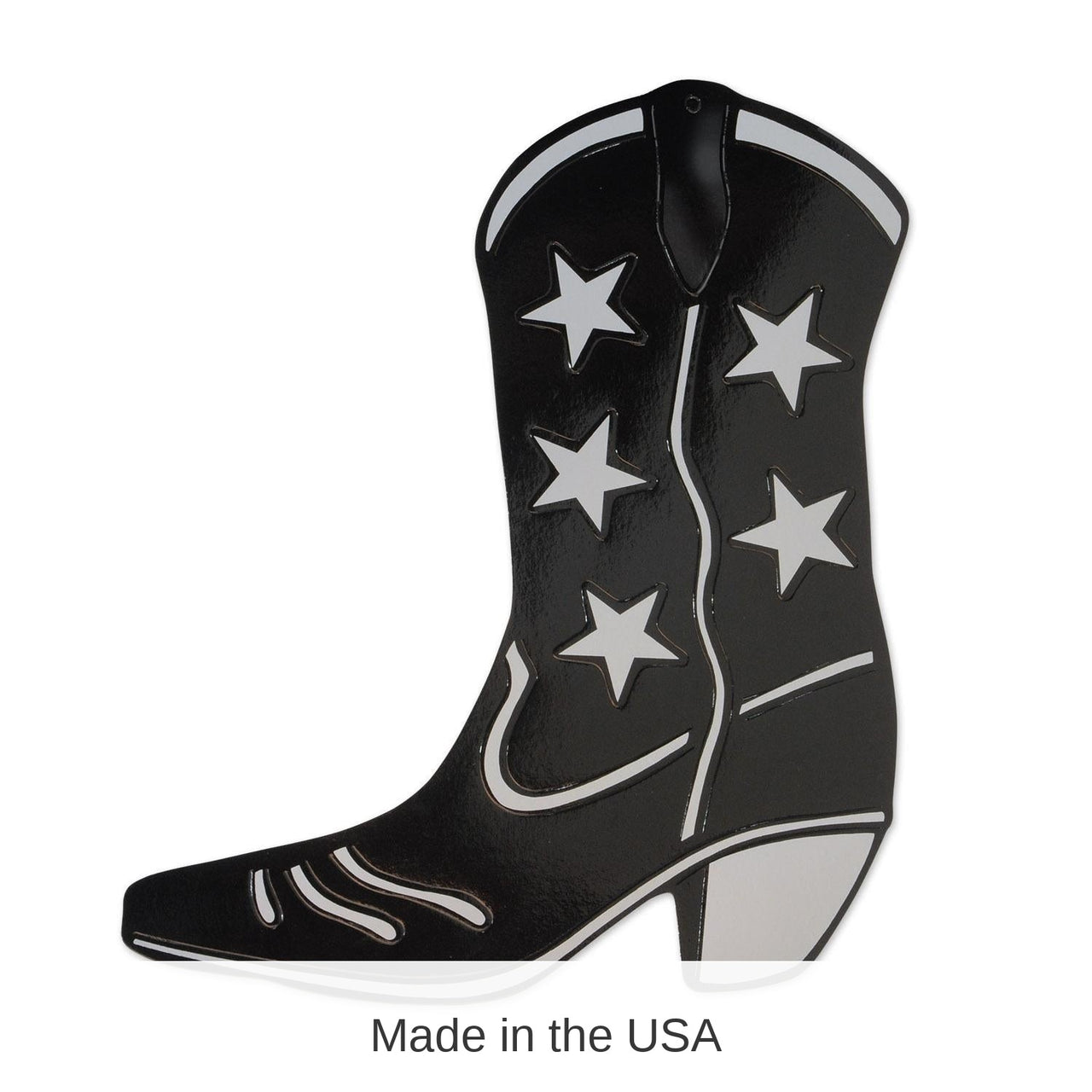 24 Pack Bulk Foil Cowboy Boot Silhouette - black Party Decoration