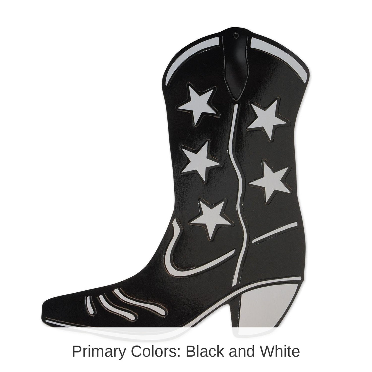 24 Pack Bulk Foil Cowboy Boot Silhouette - black Party Decoration