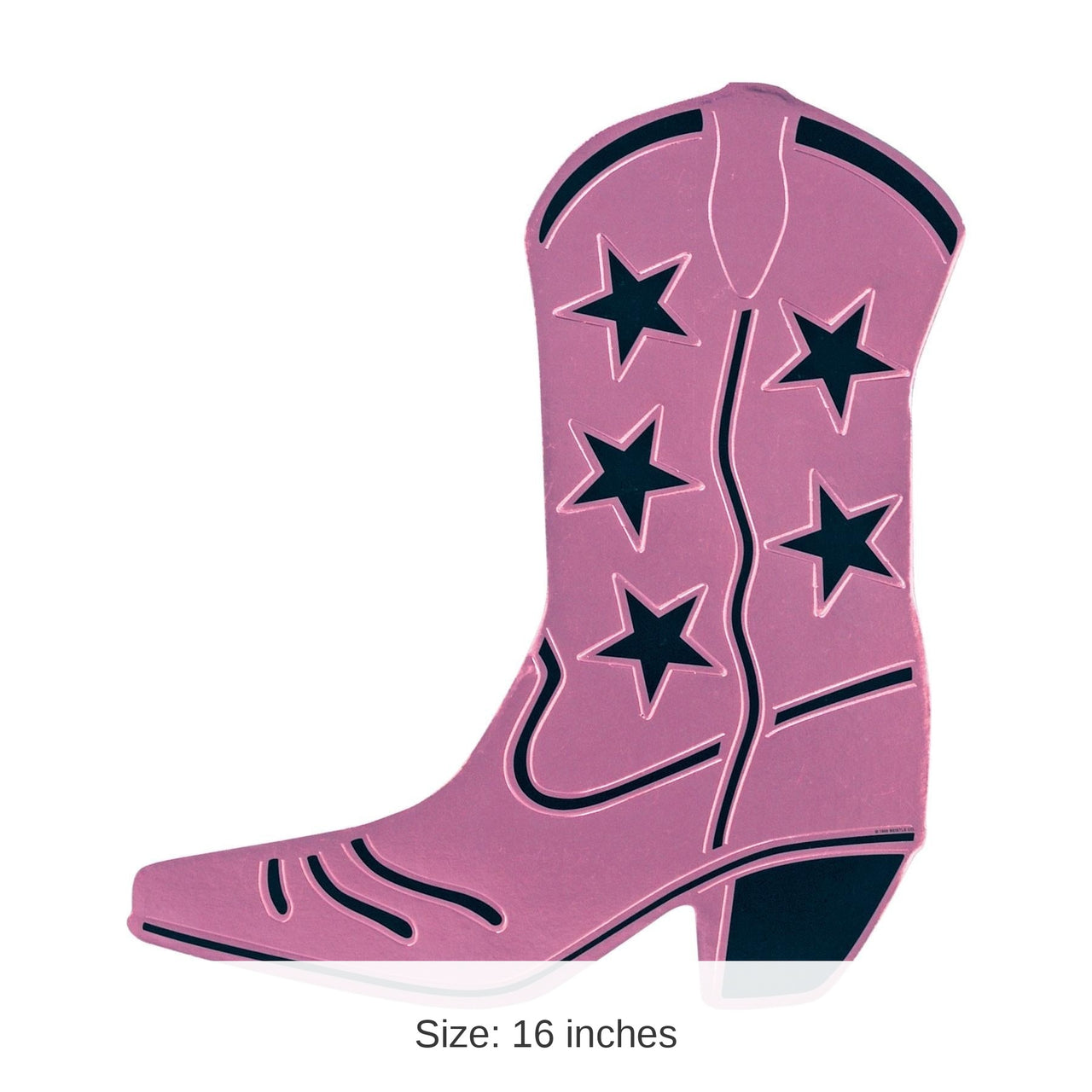 24 Pack Bulk Foil Cowboy Boot Party Silhouette - pink