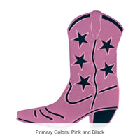 24 Pack Bulk Foil Cowboy Boot Party Silhouette - pink
