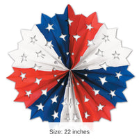 12 Pack Bulk Patriotic Star Party Fan
