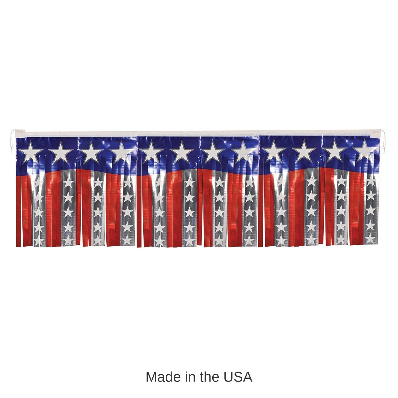 12 Pack Bulk Metallic Stars/Stripes Party Fringe Banner