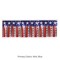 12 Pack Bulk Metallic Stars/Stripes Party Fringe Banner