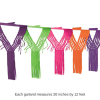 12 Pack Bulk Fiesta Drop Fringe Garland - bright