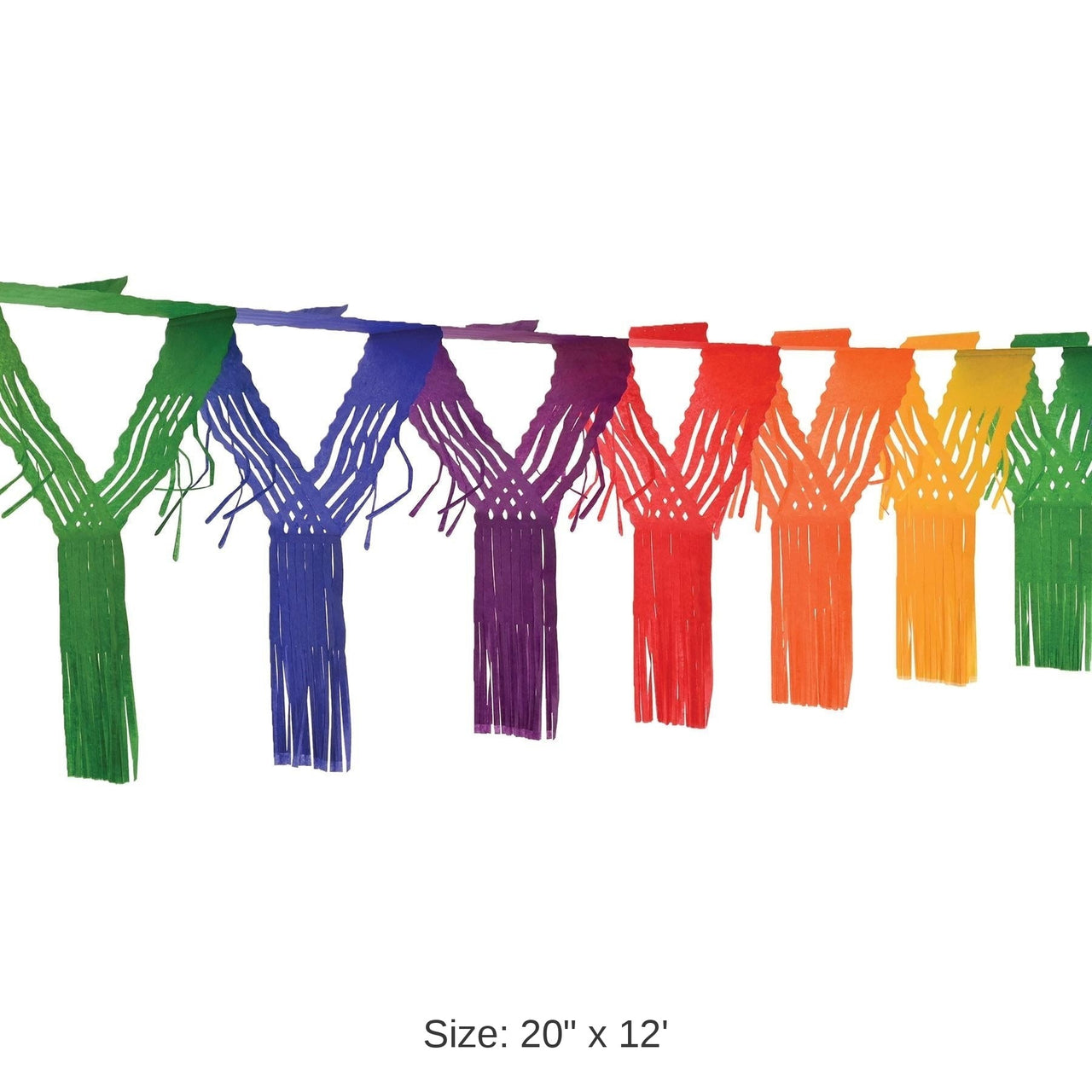 12 Pack Bulk Drop Party Fringe Garland - rainbow