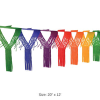 12 Pack Bulk Drop Party Fringe Garland - rainbow
