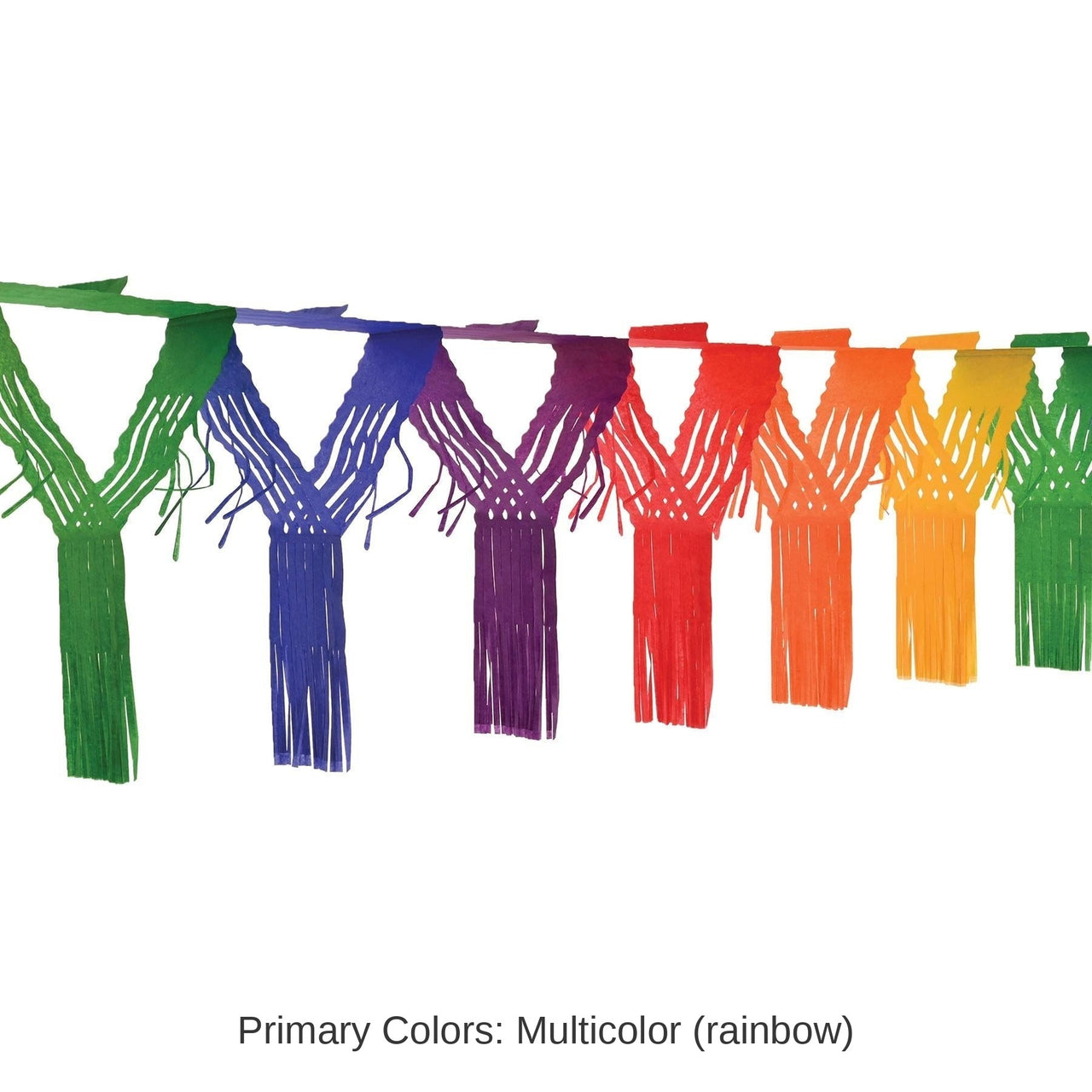 12 Pack Bulk Drop Party Fringe Garland - rainbow